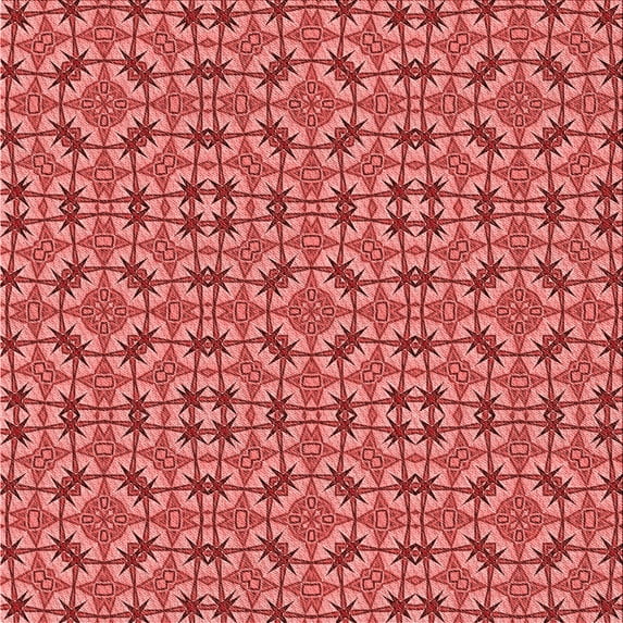 Ahgly Company Machine Washable Indoor Square Transitional Red Area Rugs, 5' Square