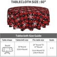 thumbnail image 4 of Christmas Round Tablecloth 60 Inch, Winter Snowflake Buffalo Plaid Tablecloth, Red Black Check Xmas Table Cloth for Farmhouse Kitchen Decor, Holiday Outdoor Wipeable Polyester Fabric Table Cover, 4 of 6