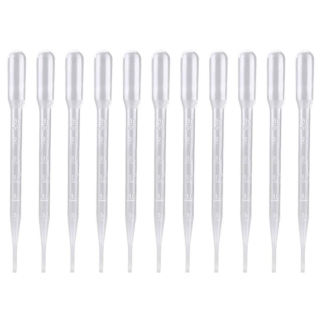 MasteelfCA 300pcs 3ml Plastic Pipettes Disposable Graduated Droppers for Makeup Laboratory
