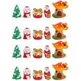 thumbnail image 3 of BERTDOMD 20 pcs Christmas Snowman Figurines Resin Xmas Tree Santa Claus Mushroom House Gift Box Decor, 3 of 6