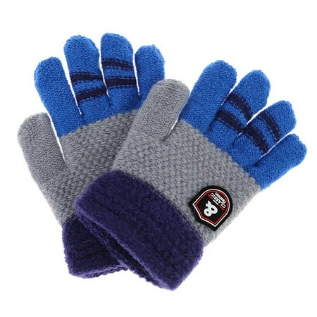 SHOPFIVE Winter Fashion Warm Kids Gloves Baby Full Fingers Ski Gloves For Kids Girls Cartoon Boys Hand Muff Children Knitted Stretch Gloves (Best 3 Finger Ski Gloves)