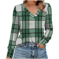 thumbnail image 3 of LSLJS Flannel Shirt for Women V-Neck Long Sleeve Pullover Sweatshirts Casual Loose Basic Plaid Printed Shirts Fall Outfits 2025, S-2XL, 3 of 3