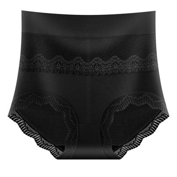 ShomPort High Waisted Underwear for Women Stretchy Breathable Lace Panties Thin Full Coverage Briefs