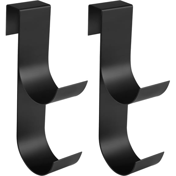 Ebaokuup 2 Pcs Heavy Duty Pool Fence Hooks - Black Slip-on for 3/4 to 1-1/4 in Railing