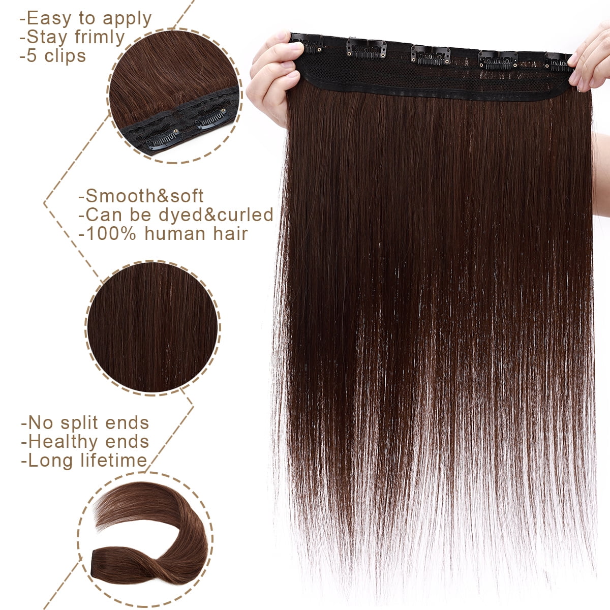 SEGO Clip in Hair Extensions Human Hair 3/4 Full Head 100% Real Remy Thick Hair Extensions Silky Straight Balayage Blonde Hair Pieces