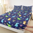 thumbnail image 3 of Castle Fairy Kids Teens Cartoon Dinosaur Queen Sheet Sets,Cute Universe Planet Bed Set, 3 of 7