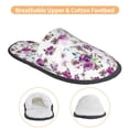 thumbnail image 3 of KLL Rose Flowers Slippers for Women Men House Slip on Indoor Outdoor Bedroom Furry Fleece Lined Ladies Comfy Anti-Skid Rubber Hard Sole-Medium, 3 of 8