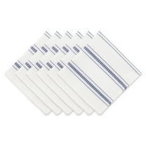 Contemporary Home Living Set of 6 20" x 20" Blue and White French Zig Dobby Stripe Napkins
