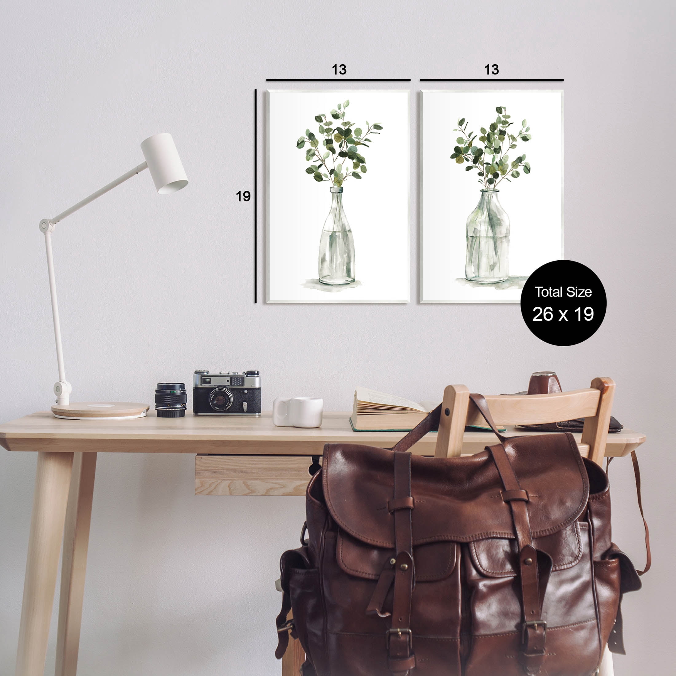 Eucalyptus Herbal Bouquet Arrangement Botanical & Floral Graphic Art Unframed Art Print Wall Art, Set of 2