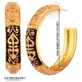 thumbnail image 2 of Efulgenz Indian Jewelry Antique Engraved Floral Design Style Hoop Dangle Earrings Set for Women, 2 of 4
