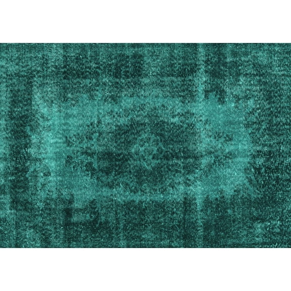 Ahgly Company Machine Washable Indoor Rectangle Persian Turquoise Blue Traditional Area Rugs, 5' x 7'