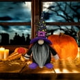 thumbnail image 5 of Halloween Goblin Gnome Ornament | Faceless Dwarf Figurine | Unique Gauze-Free Material | Black & Purple | Decorative Prop for Home & Holiday | 10.2"x4.33"x3.54" | 1 Piece, 5 of 6