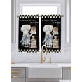 thumbnail image 2 of Chef Gnomes Kitchen Curtains 54 Inches length, Rustic Black White Paid Dessert Cake Cook Window Treatment Curtain Drapes, Decorative Window Curtains for Bedroom Cafe, 52"x54", 2 Panels, 2 of 7