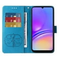 thumbnail image 4 of For Samsung Galaxy A06 4G / 5G 6.7 inch Embossed Butterfly Flowers With Card Slots And A Cash Compartment Shockproof Kickstand Flip Leather Phone Case For Women,Blue,For Galaxy A06 4G / 5G, 4 of 9