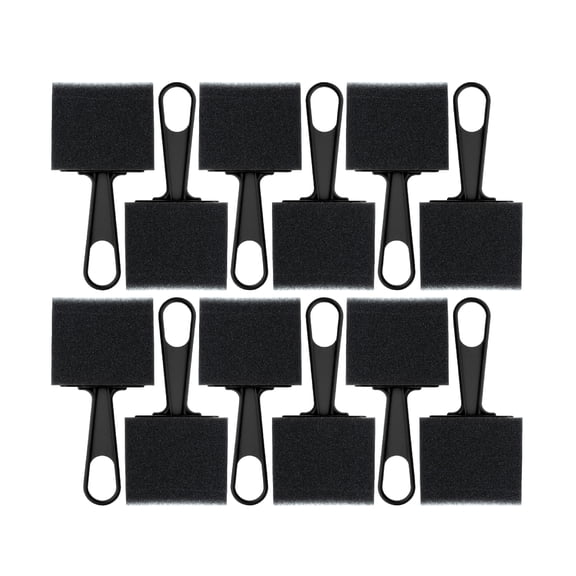 Bates 3-Inch Foam Paint Brushes, 12 Pack - Black Handle Sponge Brushes for Painting, Staining, and Mod Podge