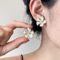 thumbnail image 3 of Flower Earrings For Women Elegant Dangle Drop Fashion Jewelry Stylish, 3 of 5
