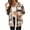 Brown, variant on Womens Flannel Plaid Shirts Fashion Sherpa Lined Flannel Jackets Button Up Fleece Hooded Warm Outwear Coat with Pockets Hot Pink XXL
