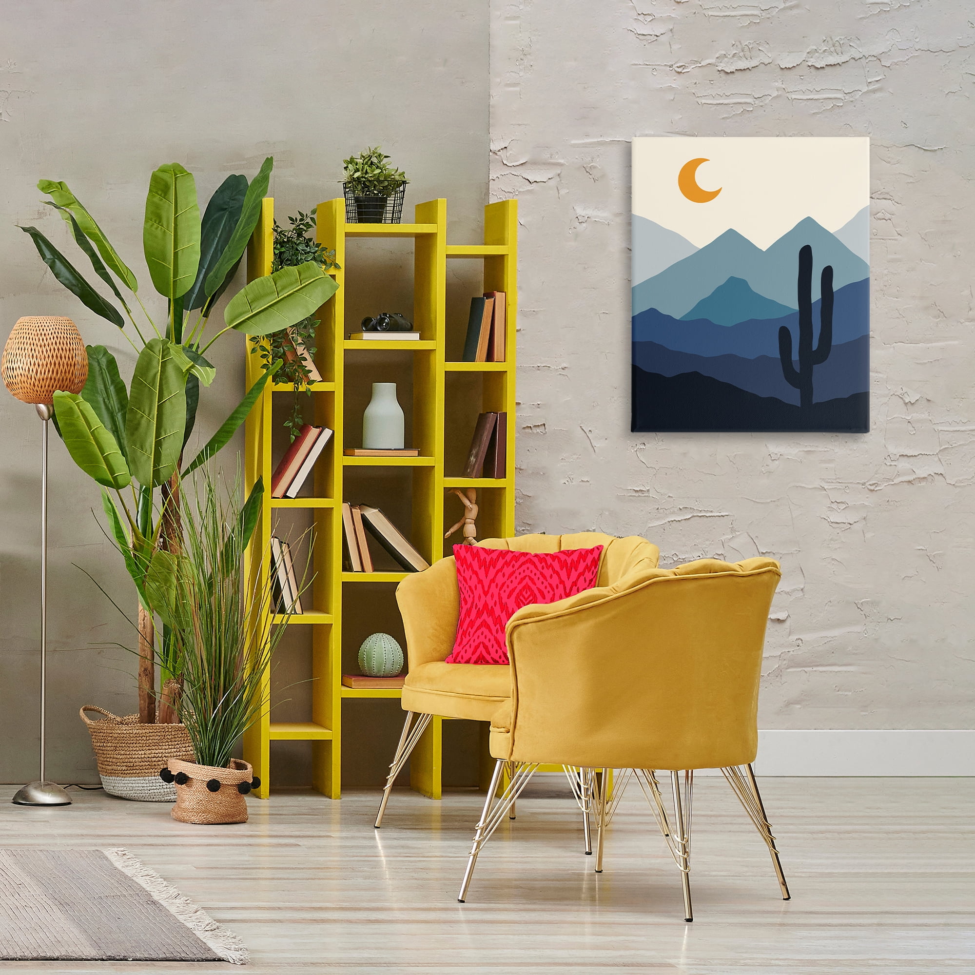Stupell Industries Night in the Desert Abstract Painting Wrapped Canvas Art Print Wall Art, 24 x 30