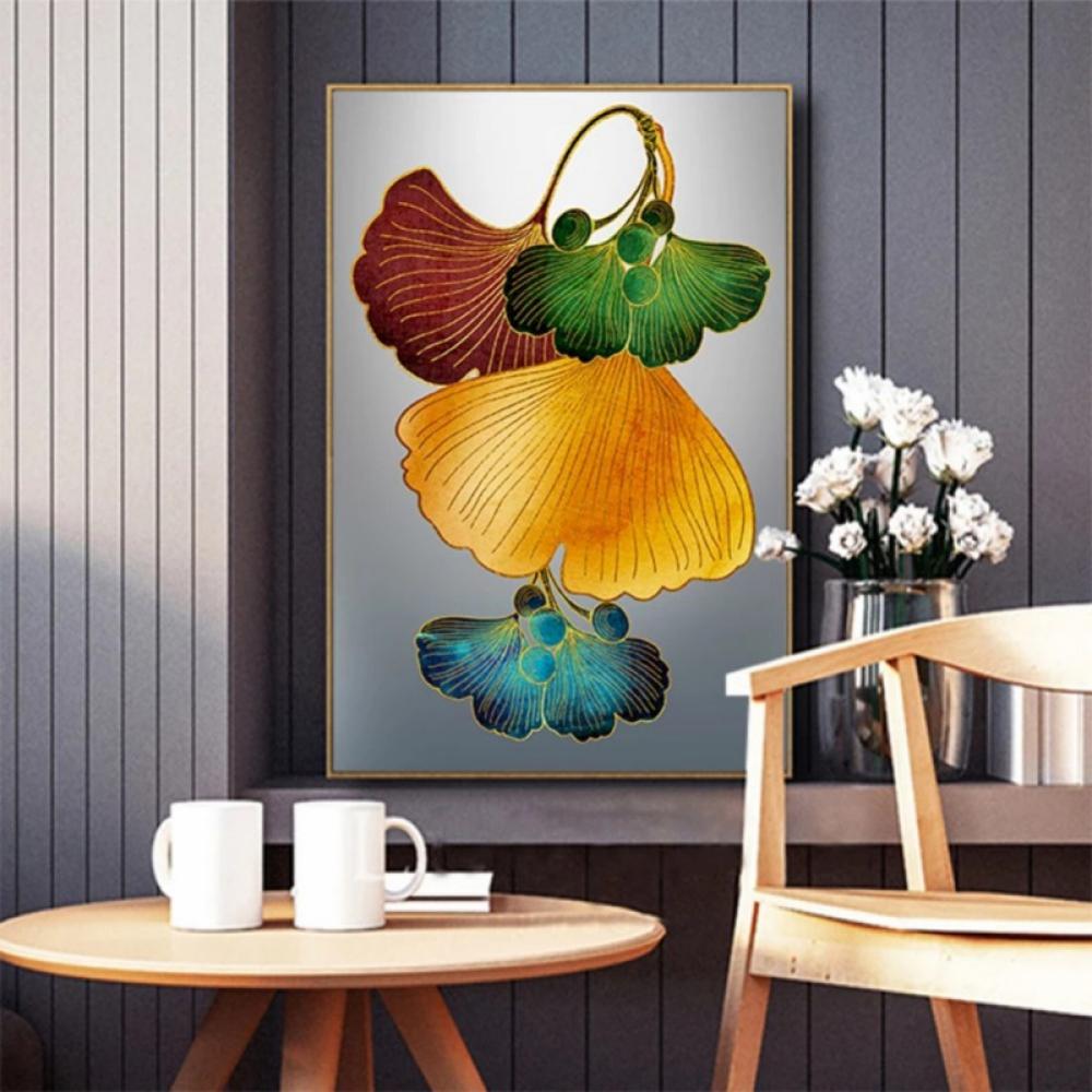 Piece Canvas Wall Art For Living Room Family Wall Decorations For Bedroom  Kitchen Wall Decor Abstract Painting Leaves Wall Pictures Artwork Office  Art Prints Bathroom Home Decor（Without Frame）