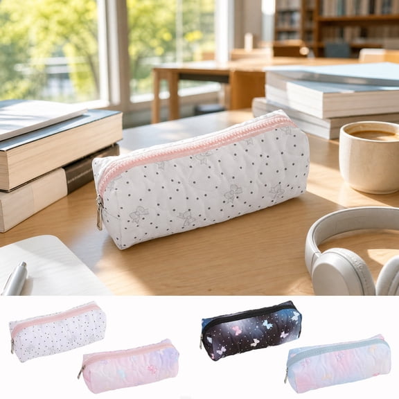 Summer Saving!Back_to_School Saving!School_Supplies!Under $1 dollars!Special Pencil Case Pouch, Colorful Pencil Pouch Makeup Brush Bags ForTeenagers Home Office Orginazer, Pink