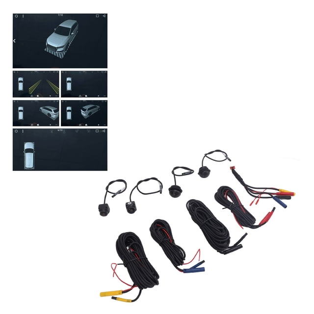 360 Panoramic View Camera 1080P HD Front Rear Left Right Camera System Car Control Screen