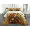 thumbnail image 4 of Ambesonne Vintage Quilted Bedspread Set 3 Pcs, Dreamy Art Butterfly Floral, King Size, Caramel Burgundy, 4 of 4