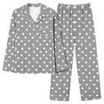 thumbnail image 5 of Caywon Women's Valentine's Day Printed Pajama Set with Pockets, 1 Top + 1 Pants Long Sleeve Collared Homewear Set Casual Comfortable Sleepwear Outfit, 5 of 7