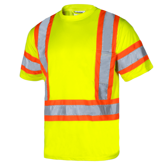 JORESTECH Hi-Vis Short-Sleeved, Two-Toned Work Safety T-Shirt, TS-28 (Yellow, L)