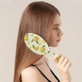 thumbnail image 3 of Lemon Hair Brush, Vintage Yellow Lemon Pattern Paddle Brush, Summer Floral Fruit Design, Cute Retro Style, Durable Soft Bristle Brush, 3 of 6