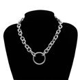 thumbnail image 3 of EeaseMX Collar con colgante punk de personalidad, gargantilla geométrica sencilla y exagerada para mujer y niña (plata), 3 of 7