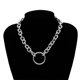 thumbnail image 3 of EeaseMX Collar con colgante punk de personalidad, gargantilla geométrica sencilla y exagerada para mujer y niña (plata), 3 of 7