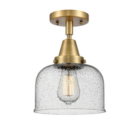 

Innovations Lighting Caden Bell - 1 Light 8 Flush Mount Brushed Brass/Seedy