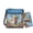 Blue-Corgi Dog Floral, variant on Wolf Printed Crossbody Purse Wallet Sets for Women Waterproof Leather Shoulder Handbag with Matching Wallet Lightweight Crossbody Hobo Bag Set, Blue