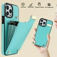 thumbnail image 7 of Feishell for Apple iPhone 14 6.1 inch Back Wallet Case with Back Accordion Folding Card Holder,Shockproof Premium PU Leather Button Card Slots Anti-Scratch Phone Case,Mint, 7 of 7