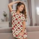 thumbnail image 3 of Fotbe Fruit Apples Bata de Dormir para Mujer con Estampado, Camisón de Algodón de Manga Corta, Ropa de Dormir Casual, 3 of 6