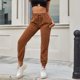 thumbnail image 4 of Pantalones Casuales de Cintura Alta de Pana Informales Combinables Con Todo A La Moda de Color Sólido Para Mujer Odeerbi ODB-6, 4 of 8
