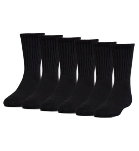6-Pairs Details about   Under Armour Youth Charged Cotton 2.0 Crew Socks 