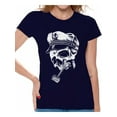 thumbnail image 1 of Awkward Styles Skull with Captain Hat and Pipe Tshirt for Women Sugar Skull Shirt Captain Skull T Shirt Dia de los Muertos Gifts for Her Day of the Dead Shirt for Women Skull Gifts Cool Skull Shirt, 1 of 4