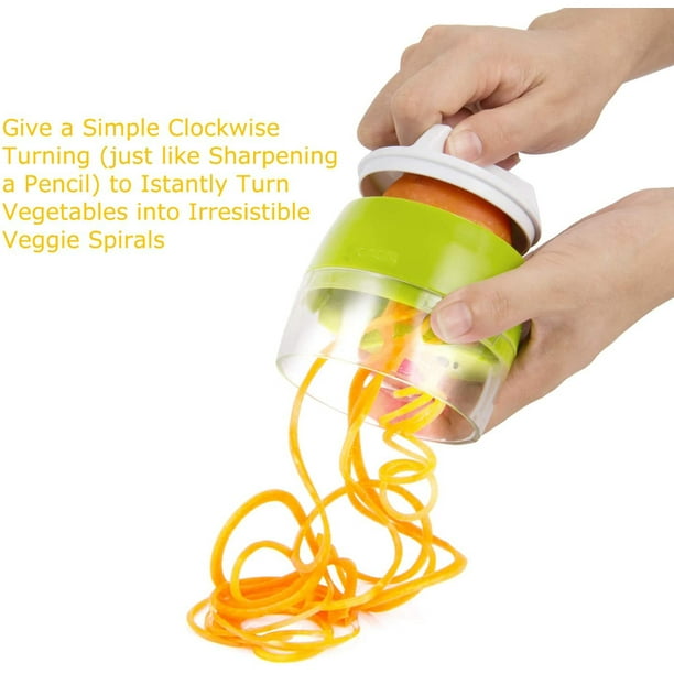 Handheld Spiralizer Vegetable Slicer, Adoric 4 in 1 Heavy Duty Veggie  Spiral Cutter - Zoodle Pasta Spaghetti Maker for Low Carb/Paleo/Gluten-Free  Meals 