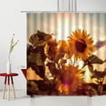 thumbnail image 4 of Sunflower Butterfly Shower Curtain Flowers Black And White Stripes Floral Landscape Polyester Fabric Bathroom ration, 4 of 7
