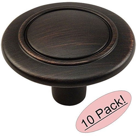Cosmas 6276ORB Oil Rubbed Bronze Round Cabinet Hardware Knob - 1-1/4" Diameter - 10 Pack