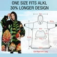 thumbnail image 4 of Oversized Wearable Blanket Hoodie,Red Mushroom Snail Black Pattern Sherpa Blanket Hoodie with Super Pockets,Super Warm Fuzzy Pullover for Women & Men, 4 of 6