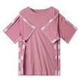 thumbnail image 3 of Clean Post Shoulder Surgery Shirts For Women Tear Away Side Snap Chemo Port Shirts Short Sleeve Crew-Neck Tees Shirts Pure Basic Tops Adaptive Clothing, 3 of 4