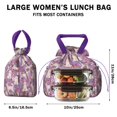 thumbnail image 5 of Goldendoodle Dog and Flower Floral Drawstring Lunch Bag Women - Drawstring Lunch Bag Insulated for Work Office - Stain-Resistant Large Lunchbags for Women with Multi-Pockets, 5 of 6