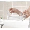 thumbnail image 4 of Soporte de esponja para fregadero de cocina - Con bandeja de drenaje - Metal de hierro blanco - Caddy de fregadero - Organizador de fregadero de cocina - Soporte de jabón para fregadero de c, 4 of 5