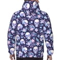 thumbnail image 7 of Salouo Skull flower white blue Pattern Men's Fall Hoodie Sweatshirt,Sport Hoodie with Pockets for Men Pullover Casual Hooded Sweatshirt-XX-Large, 7 of 7