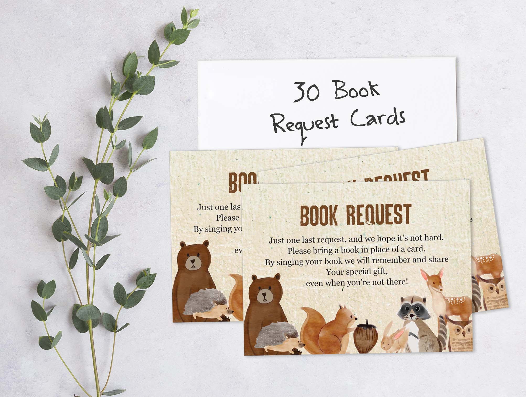 Inkdotpot 30Jungle Animals Gender Neutral Baby Shower Book Request Cards Bring A Book Instead Of A Card Baby Shower Invitations Inserts Games