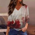 thumbnail image 5 of Halloween Shirts for Women Witch Hat Castle Graphic 3/4 Sleeve Funny Tees Pumpkin Print V-Neck Fall Cute T-Shirt XL, 5 of 6
