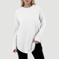 thumbnail image 2 of Omen's Fashion Casual Round Neck Long Sleeve Loose Loose Top T Shirt Shirts Comfy Women Violet Shirt Woman Large Shirt Long Sleeve Spandex Top Womens Loose Athletic Tees plus Long Sleeve Summer, 2 of 4