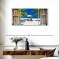 thumbnail image 3 of Elephant Stock Window To Maldives Shore Wall Art - Horizontal Multi Panel Canvas - Living Room Wall Decor - Beach Multi Panel - Brown And Blue Decor - 39" x 18", 3 of 8